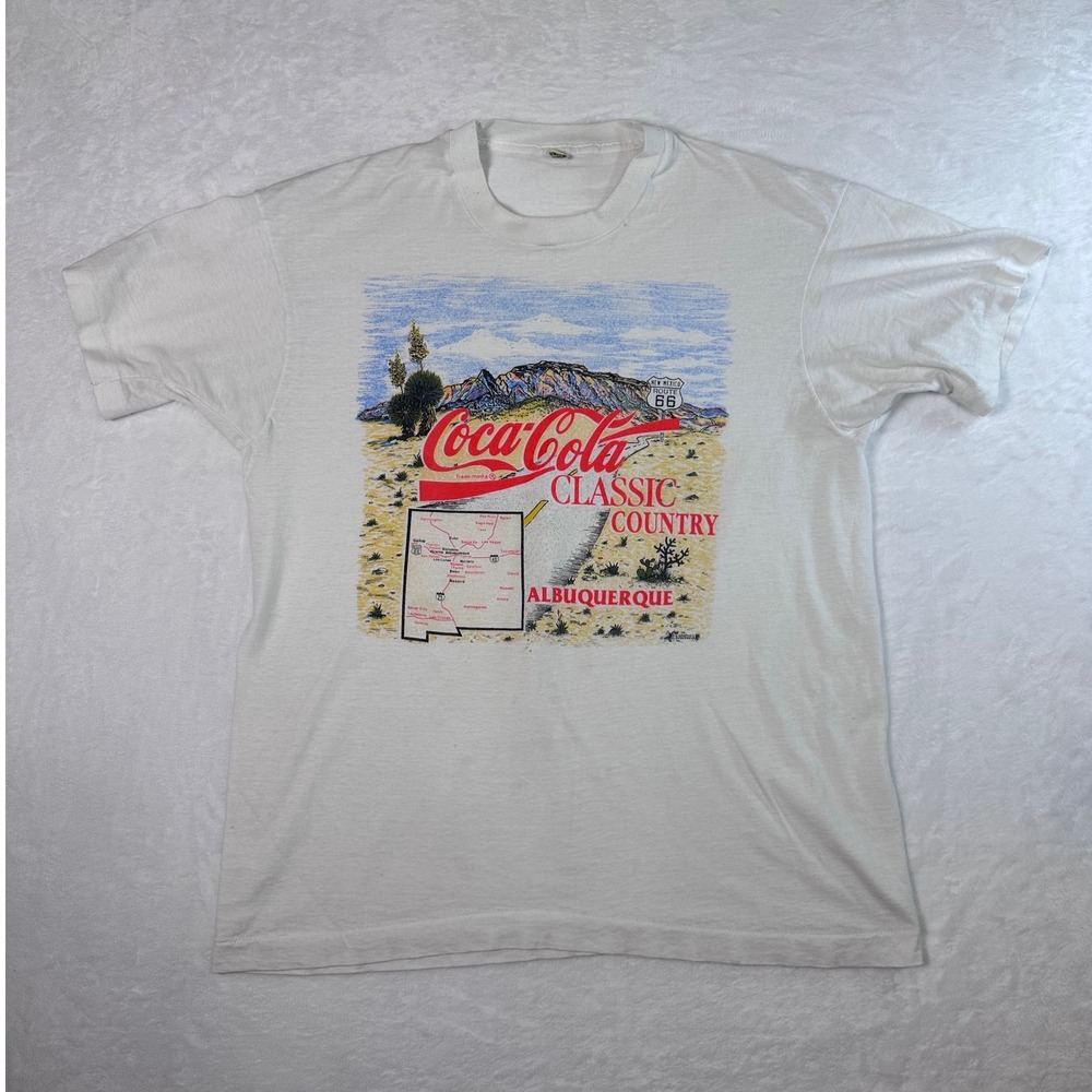 Vintage Coca-Cola Albuquerque New Mexico Route 66 T-Shirt XL Single Stitch 80's